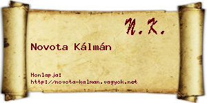 Novota Kálmán névjegykártya